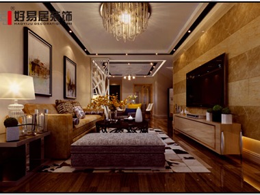 本居室在设计上色调以暖色为主，以轻装修重装饰的特点
