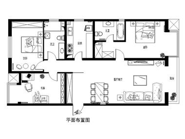 業(yè)主為一家兩口。設(shè)計(jì)需求：業(yè)主都是年輕人，喜歡時(shí)尚