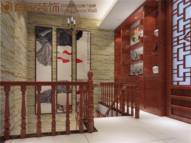 中式：客厅是传统与现代居室风格的碰撞，以现代的装饰
