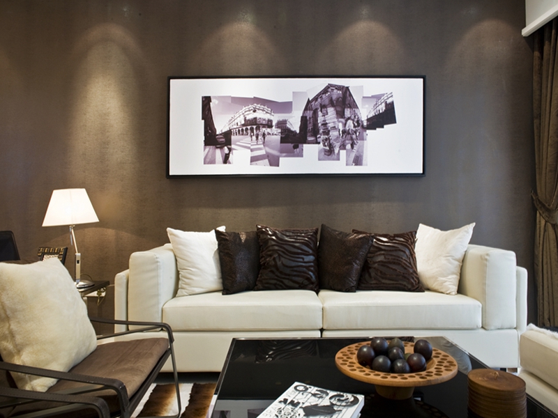 现代客厅沙发背景墙效果图