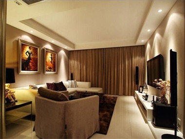 低调奢华的现代简约温暖舒适客厅