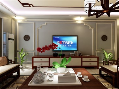 现代客厅电视背景墙效果图