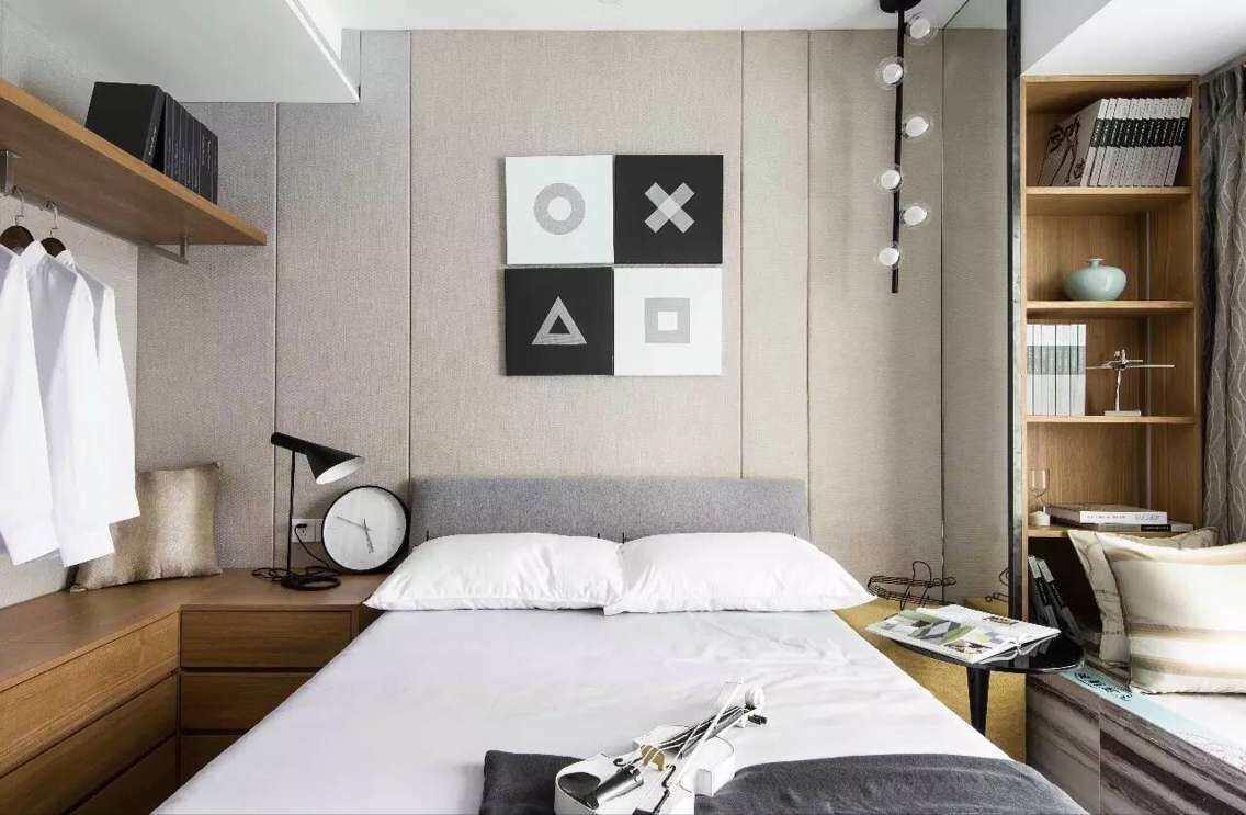 现代卧室背景墙效果图