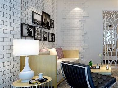 现代客厅照片墙效果图