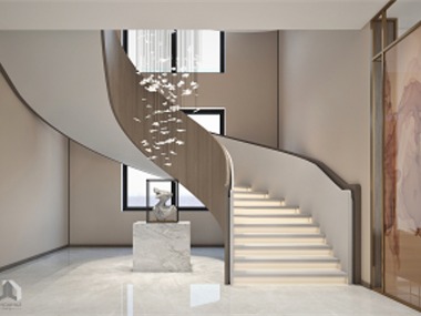 现代客厅楼梯效果图