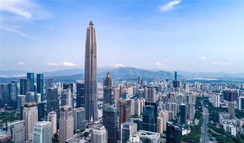 摩天大楼,它将成为深圳市正在日益发展的福田商务区的一座标志性