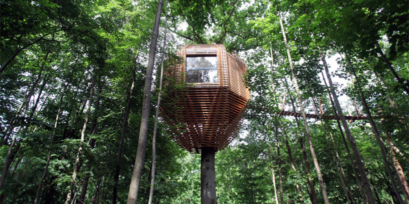 atelier LAVIT打造新型旅馆 森林中的隐蔽树屋