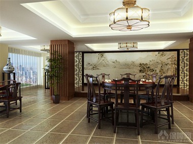 本案是一家以湘菜为主的中菜馆，整体设计采用中式风格